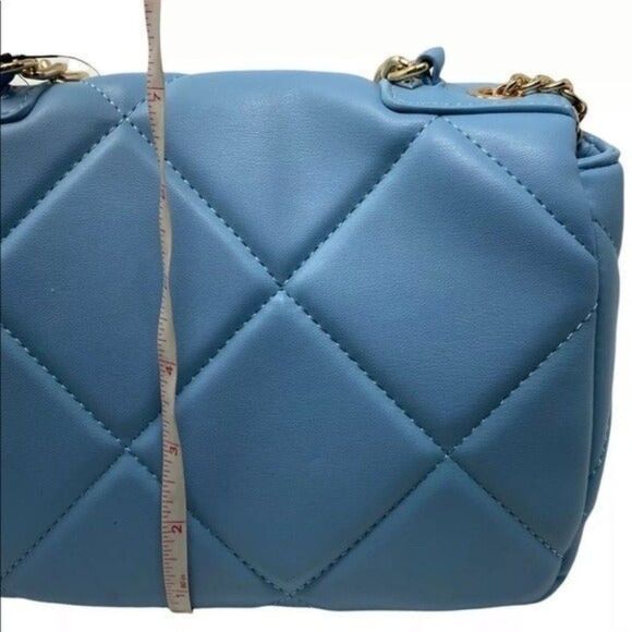 Badgley Mischka Handbag Quilted Vegan Leather Crossbody Gold Chain Easter Spring - Picture 11 of 12